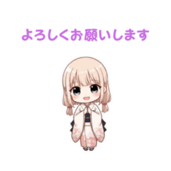 着物のカワイイ女の子 　日本語バージョン