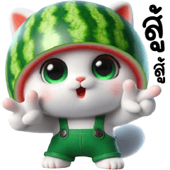 Cat water melon suit