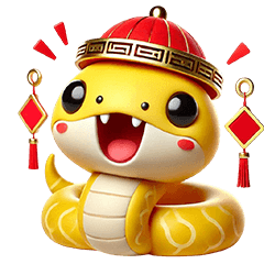 Cute Year of the Snake stickers