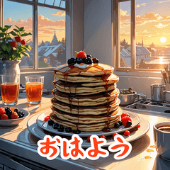 あると助かる！食べ物あいさつスタンプ!