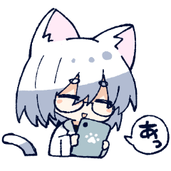 糸目の博士猫スタンプ