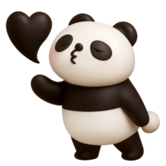 やや動く。ぷくっとパンダのゆるいスタンプ