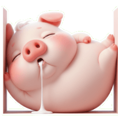 疲れたピンクのブタ今日は仕事したくない