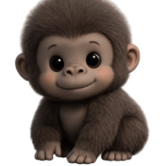 さすがに可愛すぎるフサフサゴリラ