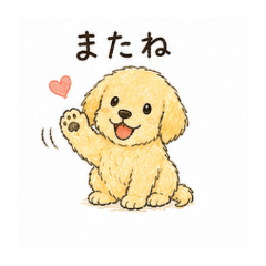 ふわもこゴールデン子犬 毎日スタンプ