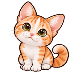 動く茶白猫リアクション PawPop