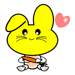 幸せの黄色い顔のウサギ