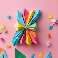 Greeting with origami