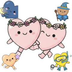 ゆめかわいいハートたち　カラフル