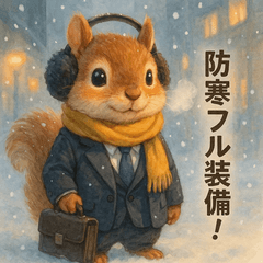 寒い！凍える！冬の動物サラリーマンたち