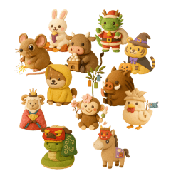 干支紙粘土の年間コラボ6