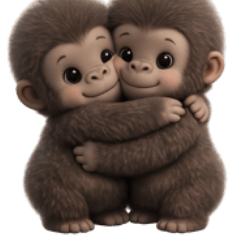 仲良し双子ゴリラ