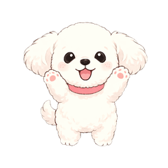 もこもこ子犬のふわふわスタンプ