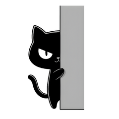 キリッとした目の黒ねこ 2（文字なし）