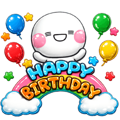 ぷくつやシール風♡ず～っと使える誕生日