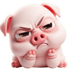 演技派のまぬけなピンクのぶた