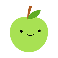 かわいい緑のリンゴのシール