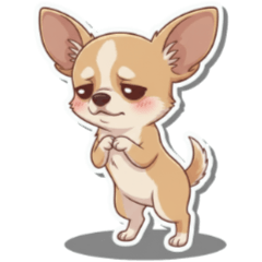 シャイなチワワちゃんのスタンプ