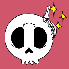 【動く♪】074まばたきガイコツスタンプ