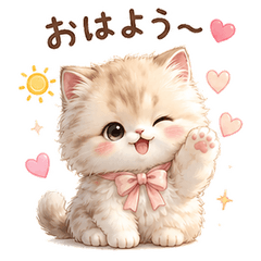 ふわりんにゃんこ♡毎日使える癒しスタンプ