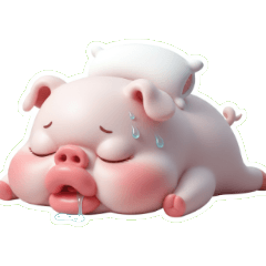 ピンクのブタちゃんあけましておめでとう、