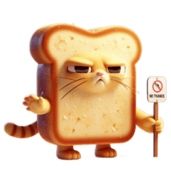 トーストネコの大げさな顔芸