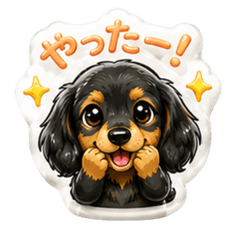 ぷっくりかわいい黒ダックス☆毎日使える♡