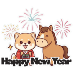 午年お正月あいさつ♡LOVE柴犬