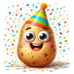 かわいいポテトのカートゥーンスタンプで楽