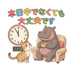 カバと猫の丁寧な圧強めビジネス敬語