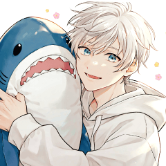 サメと白パーカーくんスタンプ