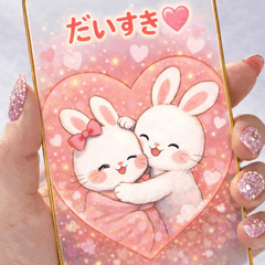 【BIG】ラブラブ♡うさちゃんスマホ便挨拶