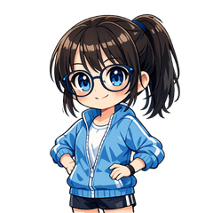 元気いっぱいメガネ女子スタンプ