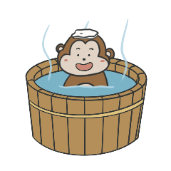 Monkey with Hot spring
