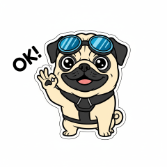 Cool Pug Daily Stickers
