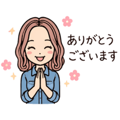 大人の丁寧な敬語スタンプ（デニムシャツ）