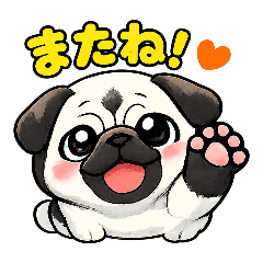 もちパグの日常スタンプ