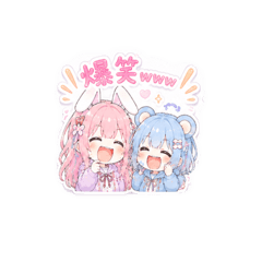 ピンクと水色のパステル