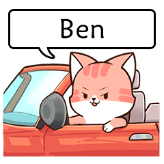 Name sticker of Chacha cat "Ben"