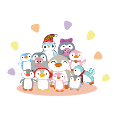 Penguin and his happy friends