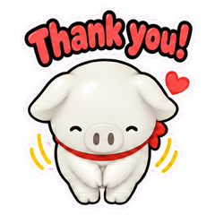 White Pig Daily Stickers - English
