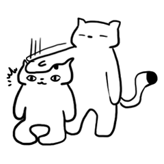 Striped cat and black tail cat everyday