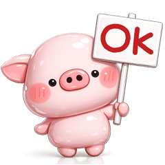 ぷくつやシール風♡ず～っと使えるぶたさん