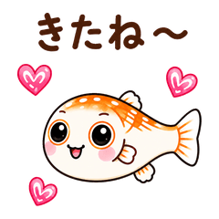 ふぐではないほんわかメダカスタンプ