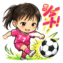 サッカー女子の毎日スタンプ