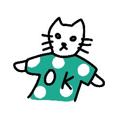 Tシャツ猫のスタンプ