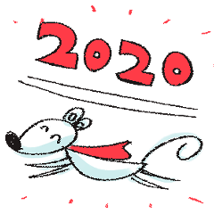 2020年！あけおめネズミ君とお正月スタンプ