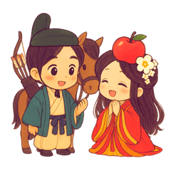 すいか太郎とりんご姫のラブラブ生活