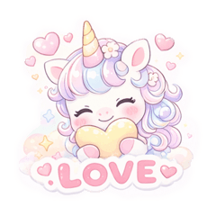 パステルユニコーンスタンプ