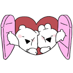 すこぶる動くぷちウサギ＆クマ【ハート】